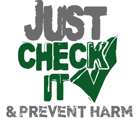 Check It logo with green checkmark and words that read: Just check it and prevent harm.